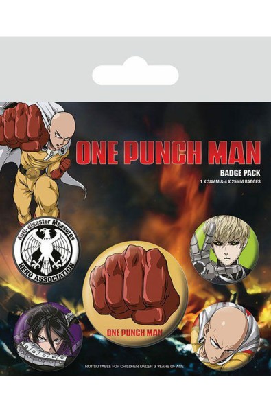 One Punch Man Pin-Pack Buttons 5-Pack