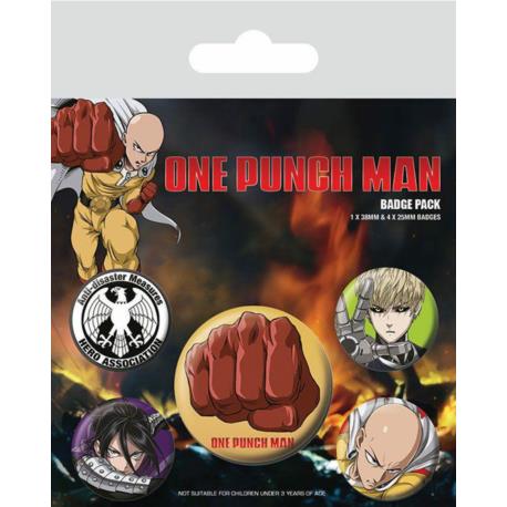 One Punch Man Pin-Pack Buttons 5-Pack