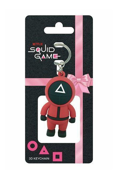 Squid Game 3D Rubber Keychain Triangle Guard 6 cm