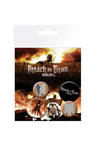 Attack on Titan Pin-Pack Buttons 6-Pack Characters